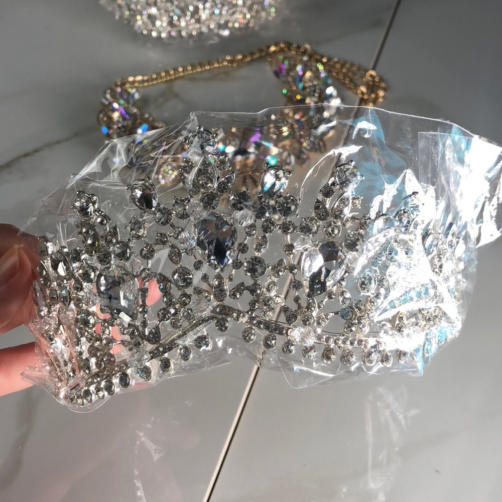 Bridal crown tiara diamonds queen pageant bride - Picture 6 of 9